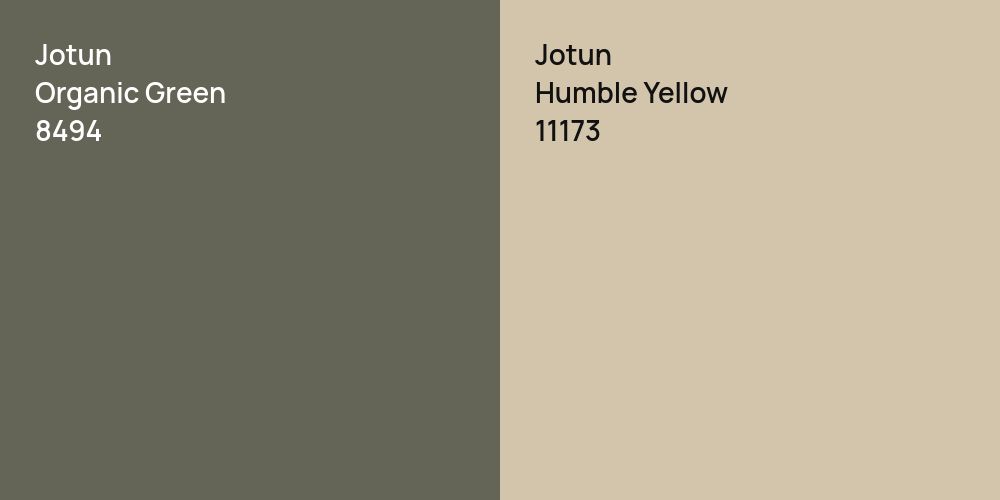 Jotun Organic Green vs. Jotun Humble Yellow