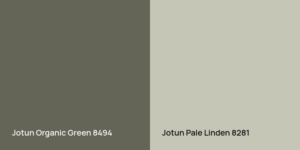 Jotun Organic Green vs. Jotun Pale Linden