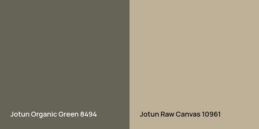 Jotun Organic Green vs. Jotun Raw Canvas