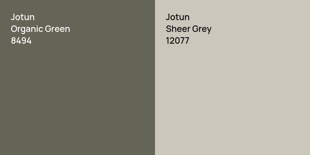 Jotun Organic Green vs. Jotun Sheer Grey