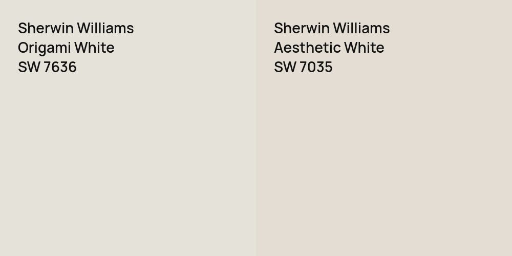 Sherwin Williams Origami White vs. Sherwin Williams Aesthetic White