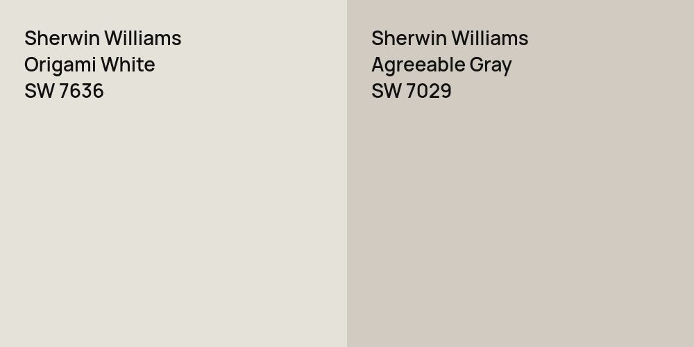 Sherwin Williams Origami White vs. Sherwin Williams Agreeable Gray