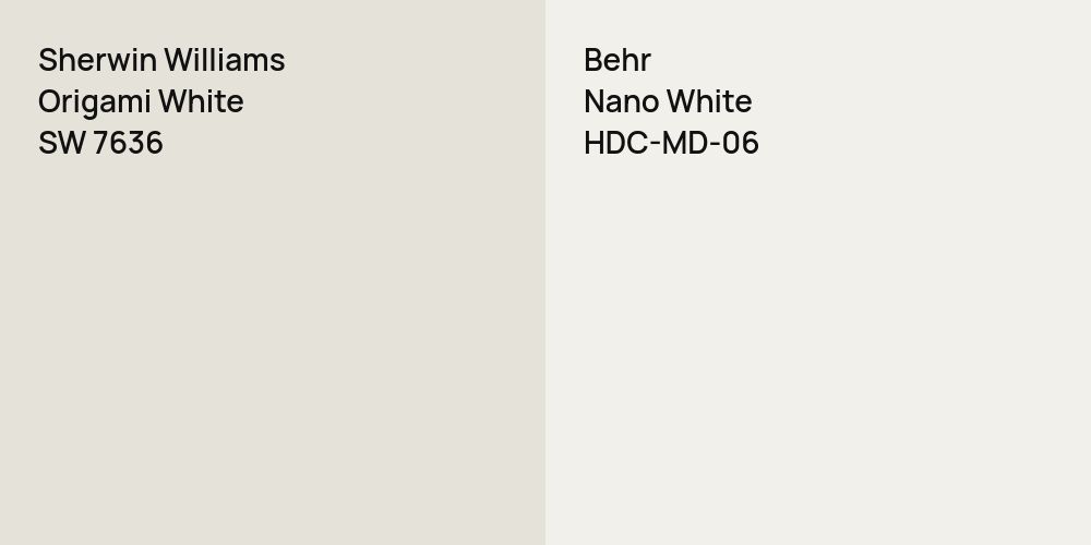 Sherwin Williams Origami White vs. Behr Nano White