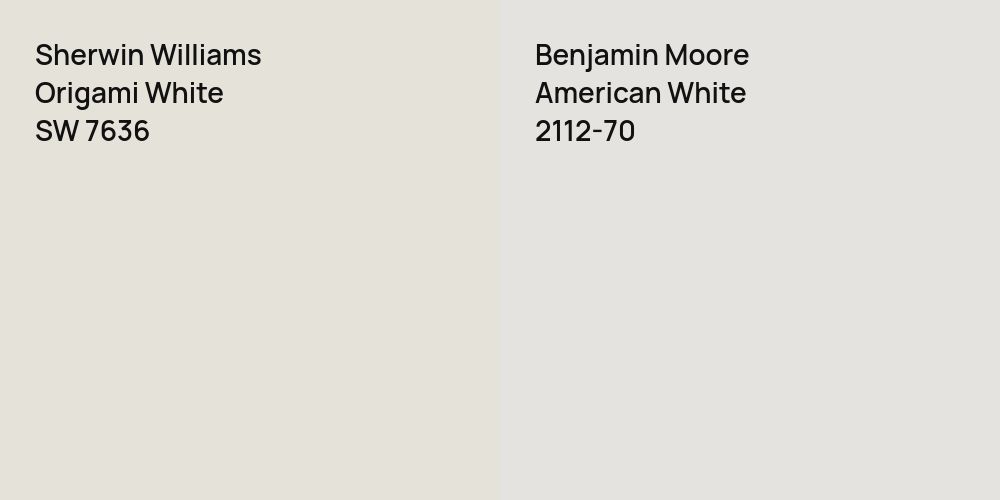 Sherwin Williams Origami White vs. Benjamin Moore American White