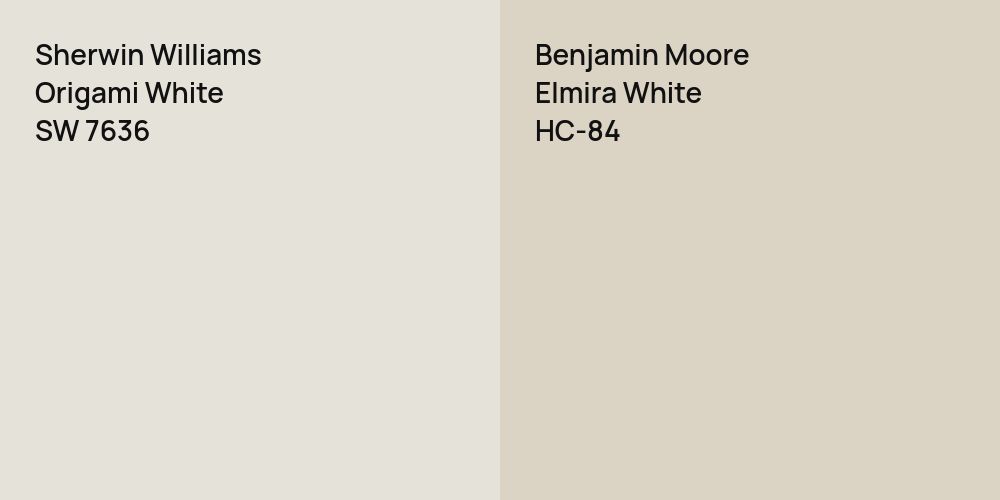 Sherwin Williams Origami White vs. Benjamin Moore Elmira White