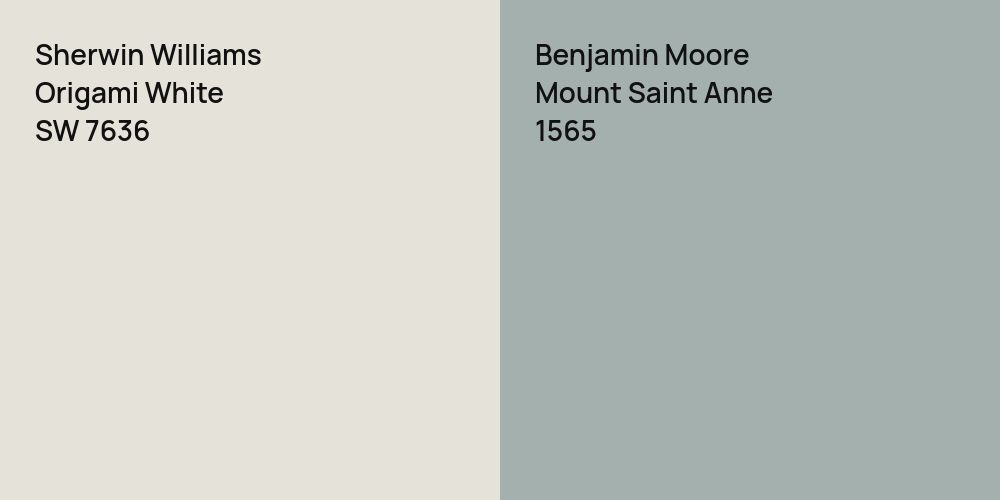 Sherwin Williams Origami White vs. Benjamin Moore Mount Saint Anne