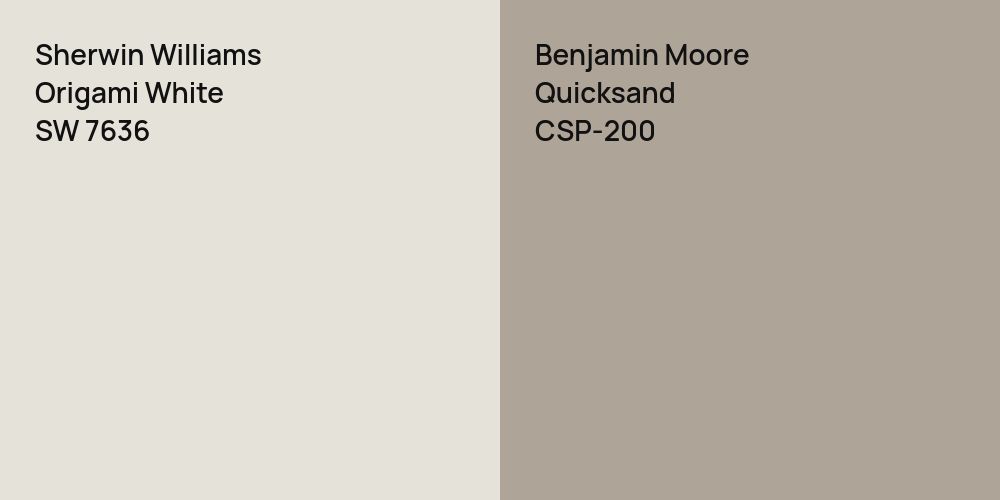 Sherwin Williams Origami White vs. Benjamin Moore Quicksand