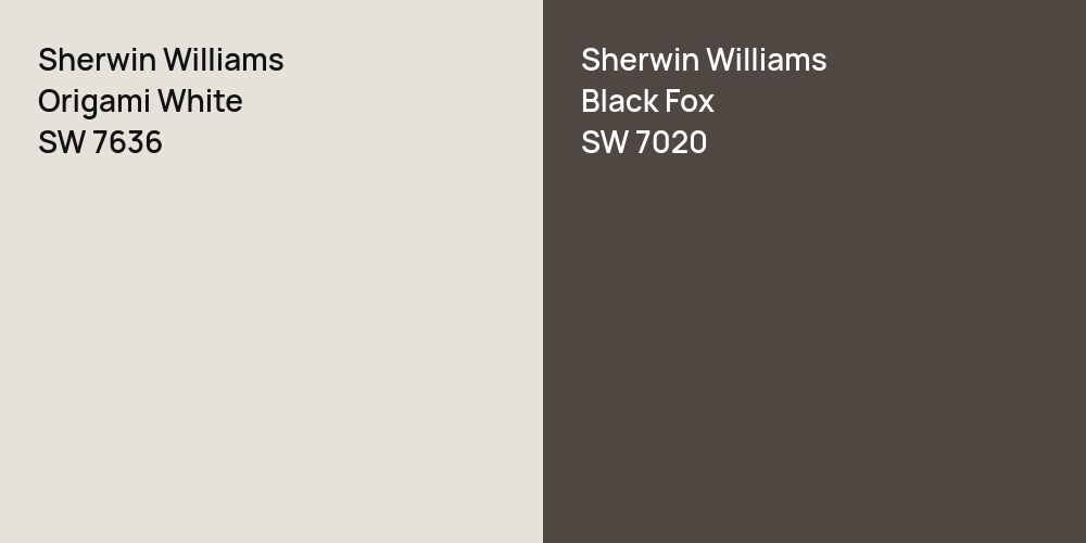 Sherwin Williams Origami White vs. Sherwin Williams Black Fox