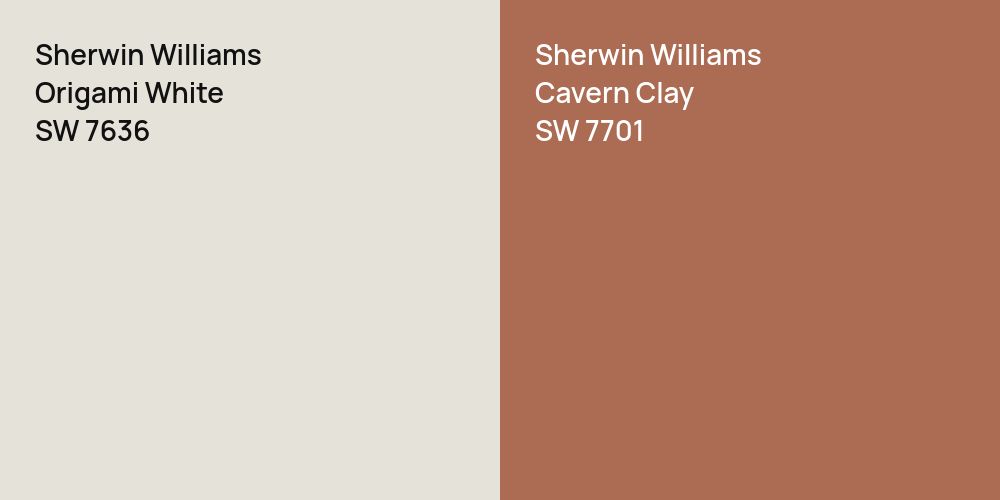 Sherwin Williams Origami White vs. Sherwin Williams Cavern Clay