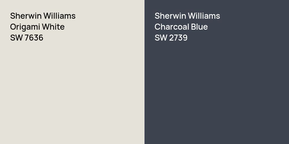 Sherwin Williams Origami White vs. Sherwin Williams Charcoal Blue