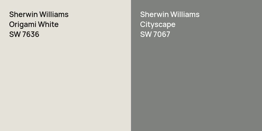 Sherwin Williams Origami White vs. Sherwin Williams Cityscape