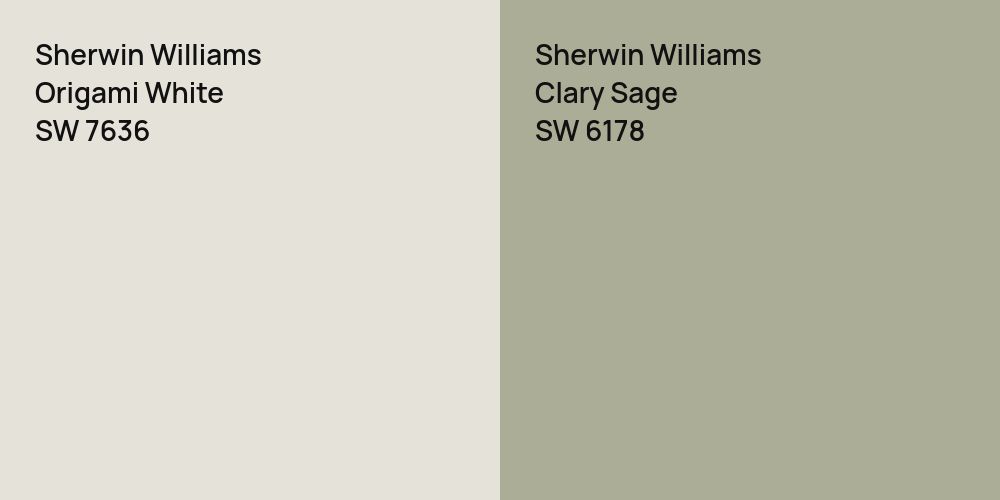 Sherwin Williams Origami White vs. Sherwin Williams Clary Sage