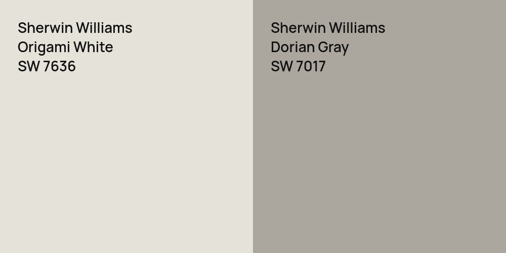 Sherwin Williams Origami White vs. Sherwin Williams Dorian Gray