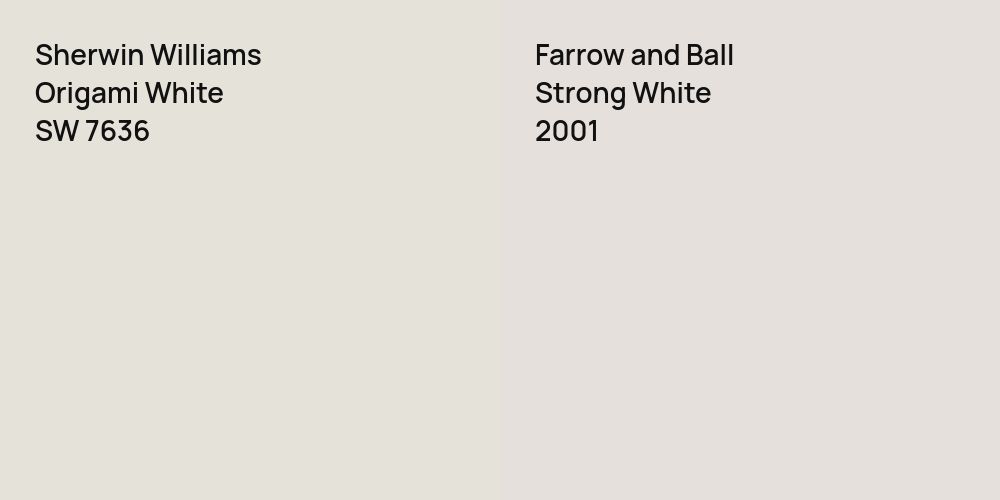 Sherwin Williams Origami White vs. Farrow and Ball Strong White