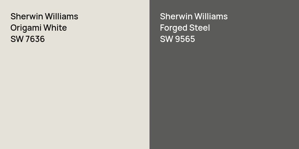 Sherwin Williams Origami White vs. Sherwin Williams Forged Steel