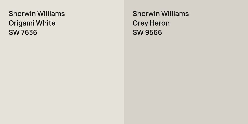 Sherwin Williams Origami White vs. Sherwin Williams Grey Heron