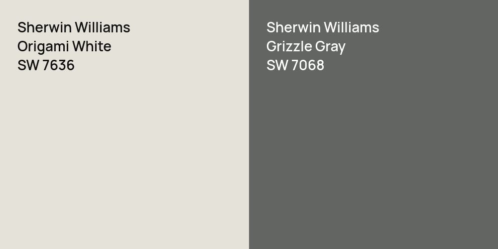 Sherwin Williams Origami White vs. Sherwin Williams Grizzle Gray