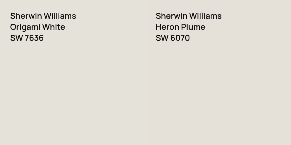 Sherwin Williams Origami White vs. Sherwin Williams Heron Plume