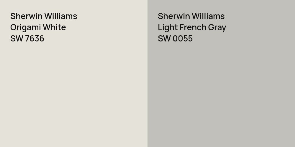 Sherwin Williams Origami White vs. Sherwin Williams Light French Gray