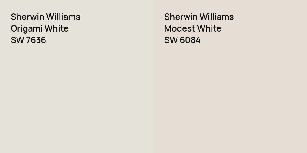 Sherwin Williams Origami White vs. Sherwin Williams Modest White