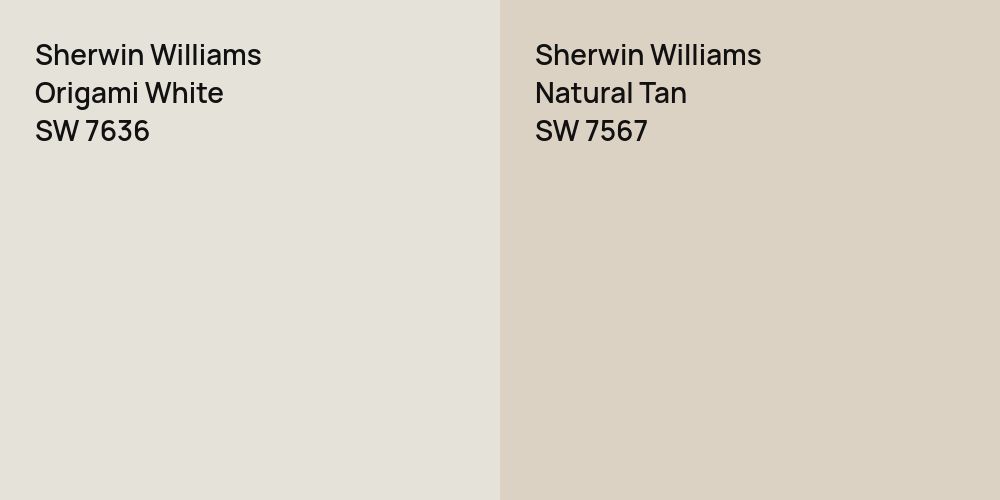 Sherwin Williams Origami White vs. Sherwin Williams Natural Tan