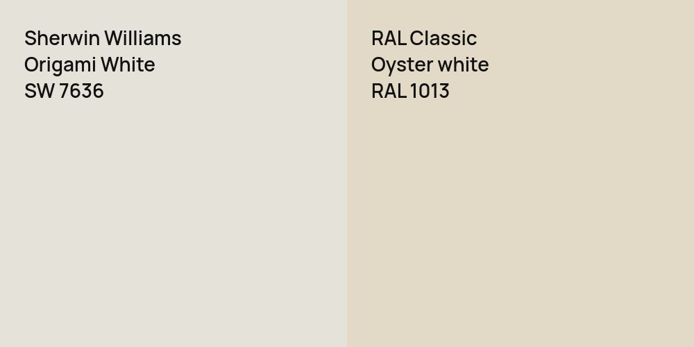 Sherwin Williams Origami White vs. RAL Classic  Oyster white