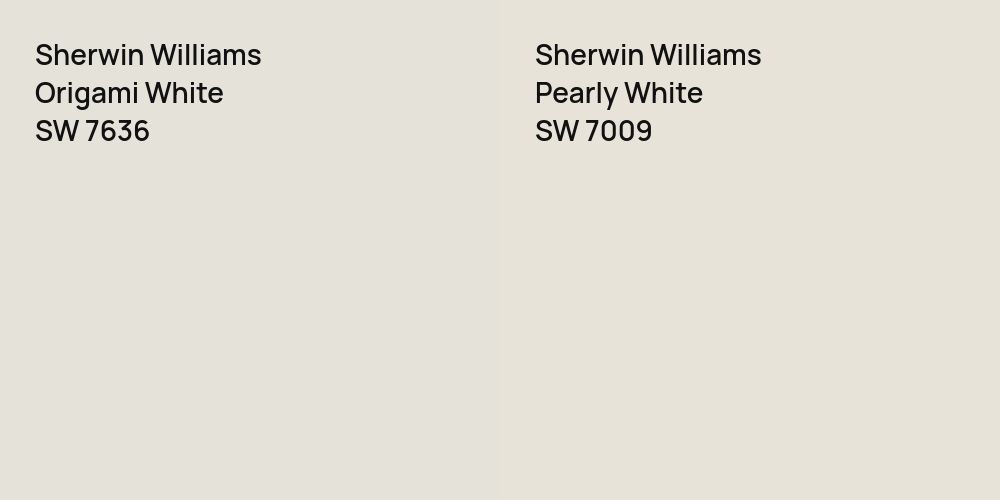 Sherwin Williams Origami White vs. Sherwin Williams Pearly White