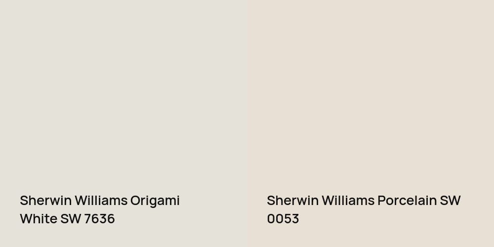 Sherwin Williams Origami White vs. Sherwin Williams Porcelain