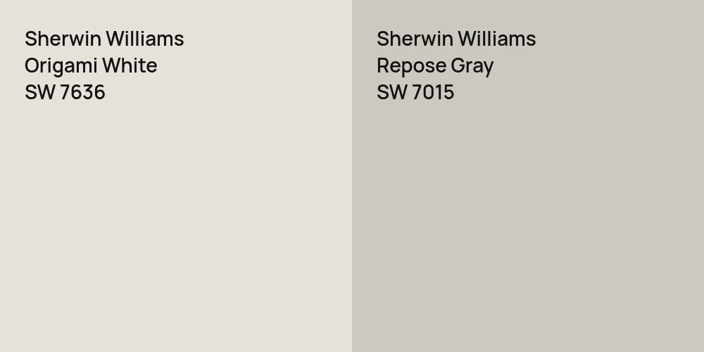 Sherwin Williams Origami White vs. Sherwin Williams Repose Gray