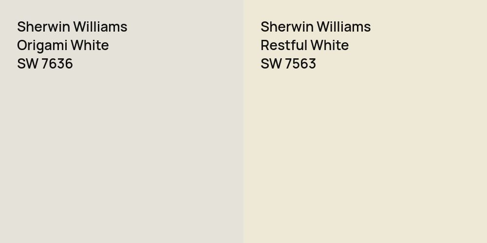 Sherwin Williams Origami White vs. Sherwin Williams Restful White