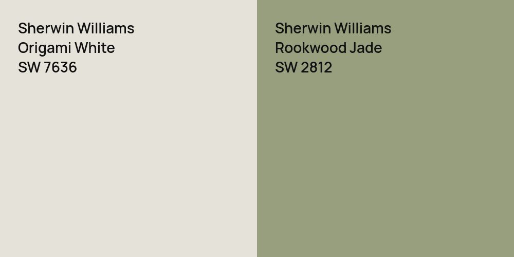 Sherwin Williams Origami White vs. Sherwin Williams Rookwood Jade