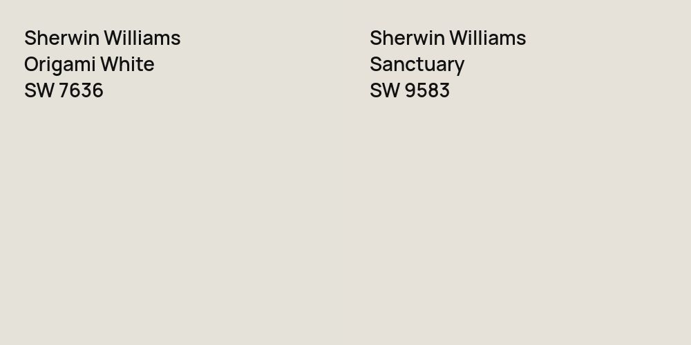 Sherwin Williams Origami White vs. Sherwin Williams Sanctuary