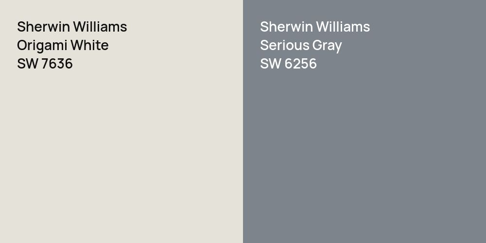 Sherwin Williams Origami White vs. Sherwin Williams Serious Gray