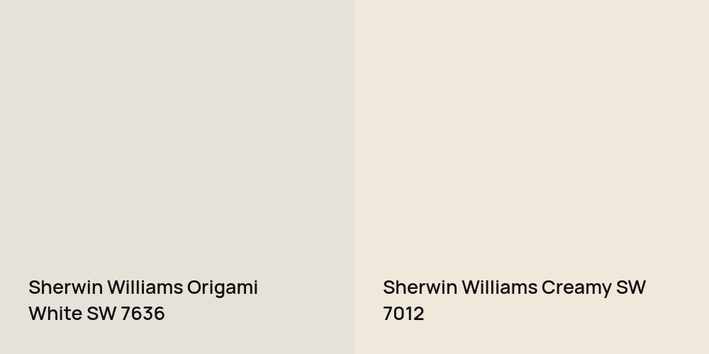 Sherwin Williams Origami White vs. Sherwin Williams Creamy