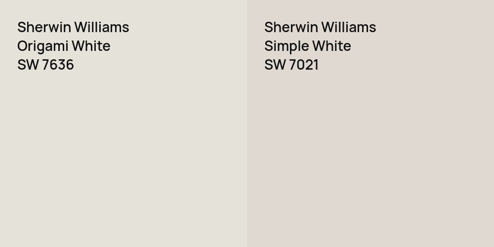 Sherwin Williams Origami White vs. Sherwin Williams Simple White