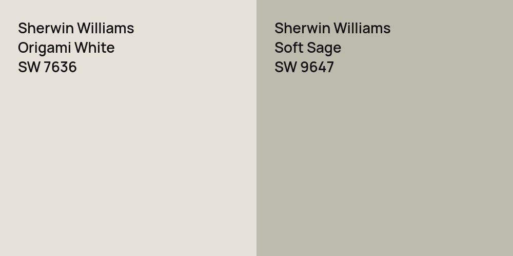 Sherwin Williams Origami White vs. Sherwin Williams Soft Sage