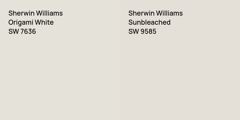 Sherwin Williams Origami White vs. Sherwin Williams Sunbleached