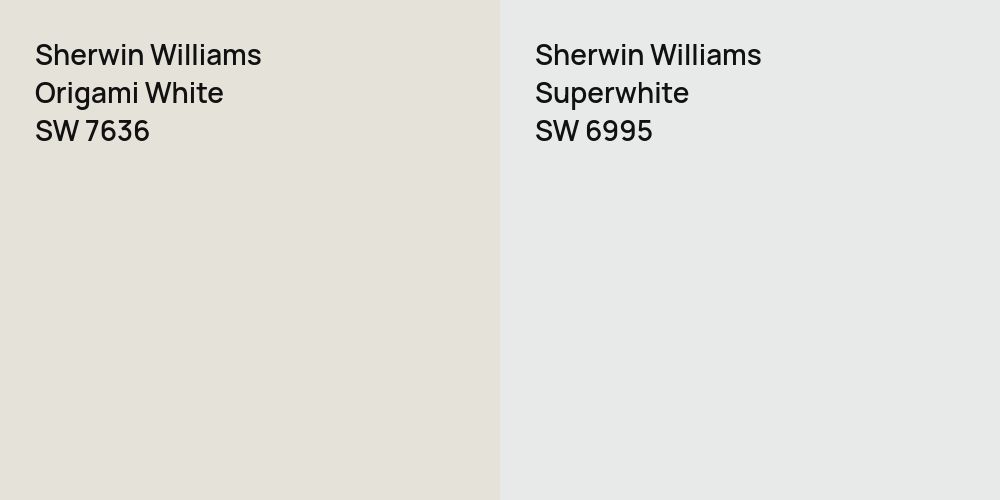 Sherwin Williams Origami White vs. Sherwin Williams Superwhite