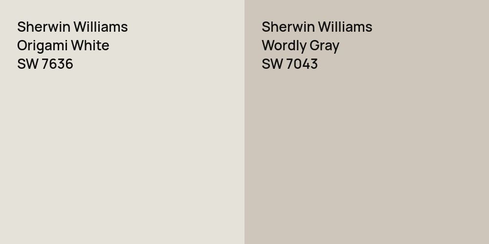 Sherwin Williams Origami White vs. Sherwin Williams Wordly Gray