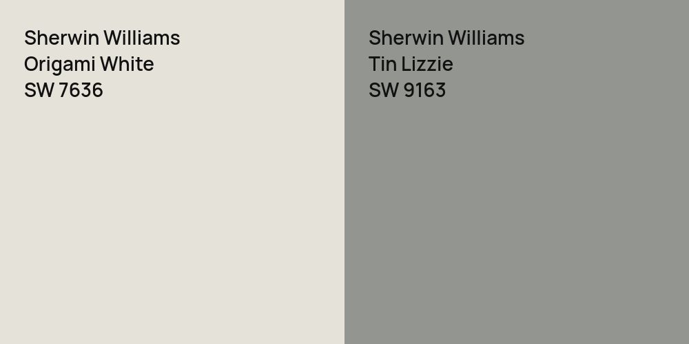 Sherwin Williams Origami White vs. Sherwin Williams Tin Lizzie