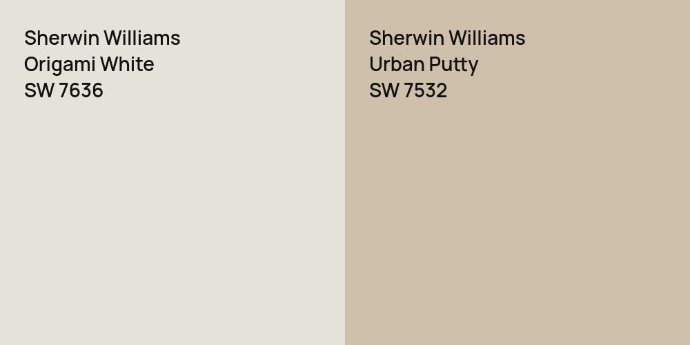 Sherwin Williams Origami White vs. Sherwin Williams Urban Putty