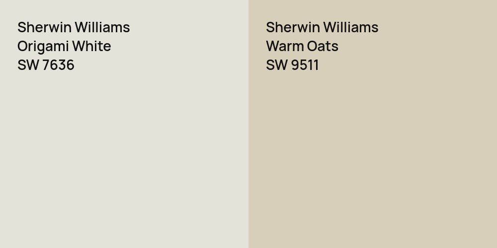 Sherwin Williams Origami White vs. Sherwin Williams Warm Oats