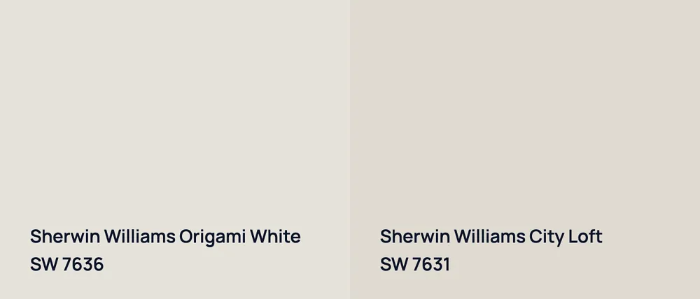 Sherwin Williams Origami White SW 7636 vs Sherwin Williams City Loft SW 7631