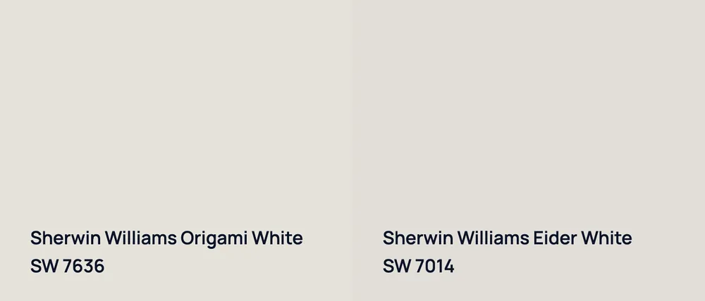 Sherwin Williams Origami White SW 7636 vs Sherwin Williams Eider White SW 7014