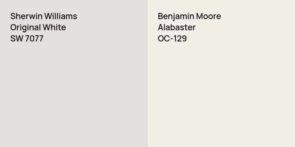 Sherwin Williams Original White vs. Benjamin Moore Alabaster