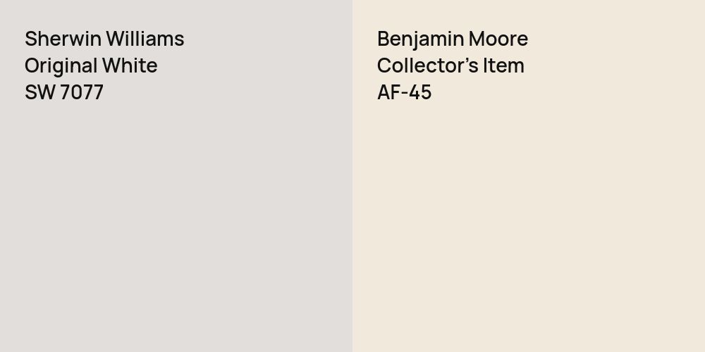 Sherwin Williams Original White vs. Benjamin Moore Collector's Item