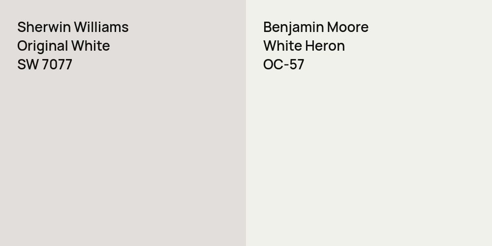 Sherwin Williams Original White vs. Benjamin Moore White Heron