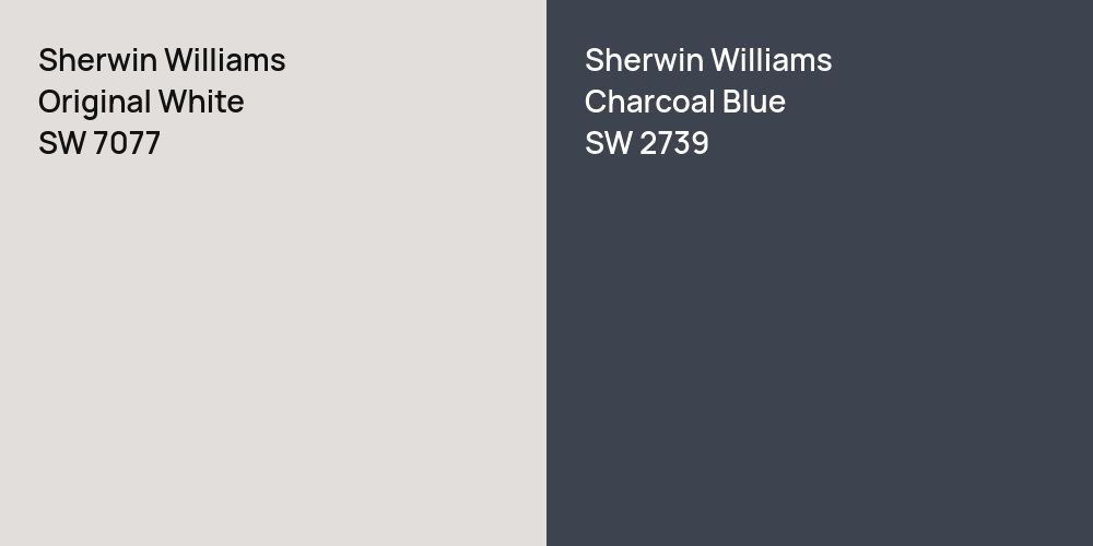 Sherwin Williams Original White vs. Sherwin Williams Charcoal Blue