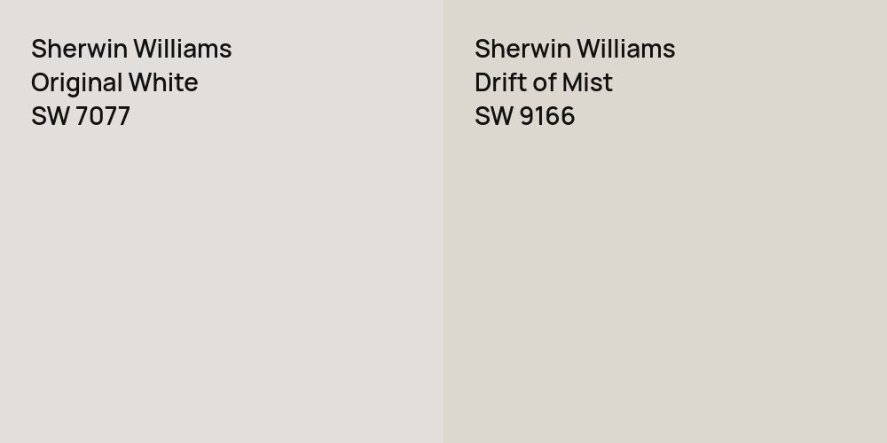 Sherwin Williams Original White vs. Sherwin Williams Drift of Mist