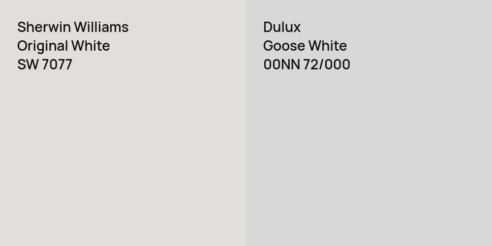 Sherwin Williams Original White vs. Dulux Goose White